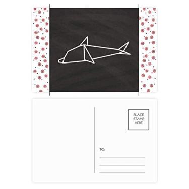 Imagem de Cartão postal abstrato de origami em formato geométrico de Natal com flor de Natal e celebração cartão postal de bênção