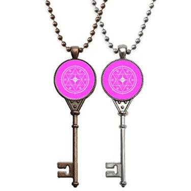 Imagem de OFFbb-USA Colar com pingente de chave frontal para decoração de casais com escrituras