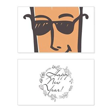 Imagem de Óculos de sol abstrato com desenho de rosto feliz ano novo festival felicitações cartão Bless mensagem presente