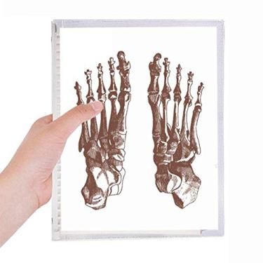 Imagem de Caderno de desenho de osso para pés do corpo humano, diário de folhas soltas recarregável