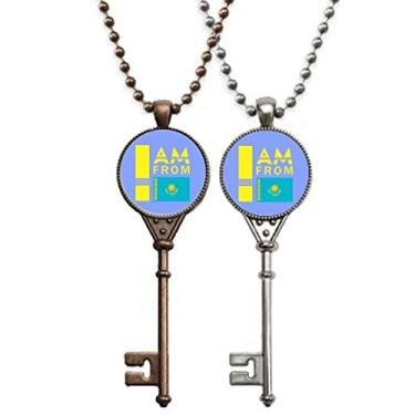 Imagem de OFFbb-USA I Am from Kazakstan Art Deco Presente Fashion Chaveiro Pingente Joias Decoração de Casal