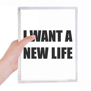Imagem de Caderno I Want A New Life com folhas soltas e diário recarregável, papelaria