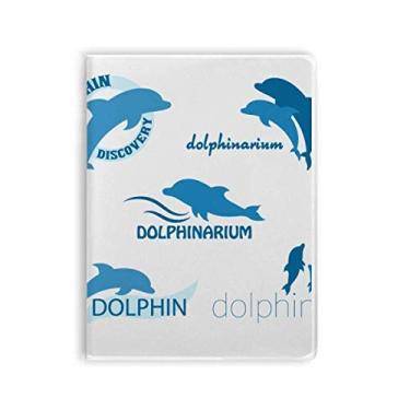Imagem de Diário de capa macia para caderno de biologia golfinhos do oceano azul
