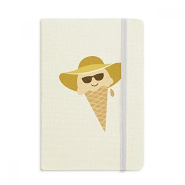 Imagem de Caderno de anotações com capa dura de tecido oficial da Hat Glasses Head Sweet Ice Cream