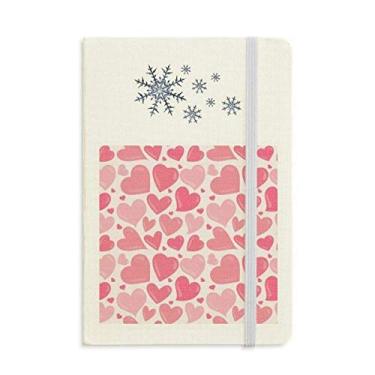 Imagem de Caderno de dia dos namorados rosa lindo coração grosso flocos de neve inverno