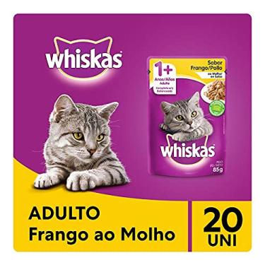 Imagem de Kit Ração Úmida Whiskas Sachê Frango ao Molho para Gatos Adultos 20x85g