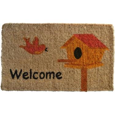 Imagem de Capacho de coro estampado Imports, casa de pássaros, 45,7 cm x 76,2 cm