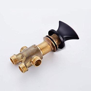 Imagem de Válvula de controle de interruptores de latão de água quente e fria para banheira conjunto de torneira, chuveiro de banheira, montagem sentada ou na parede, suporte duplo de controle duplo