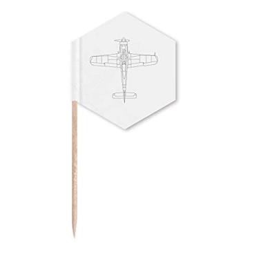 Imagem de Estrutura de linha aeronáutica Art Deco presente bandeiras modernas palitos de cupcake palitos festa celebração