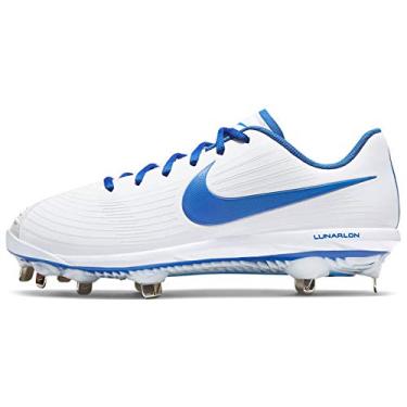 Imagem de Nike Chuteiras femininas de softbol Lunar Hyperdiamond 3 Pro Metal Fastpitch, Branco/Game Royal-pure Platinum, 7.5