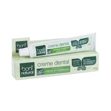 Pasta de Dente Sem Flúor e Natural, Menta e Melaleuca 90g - Boni Natural