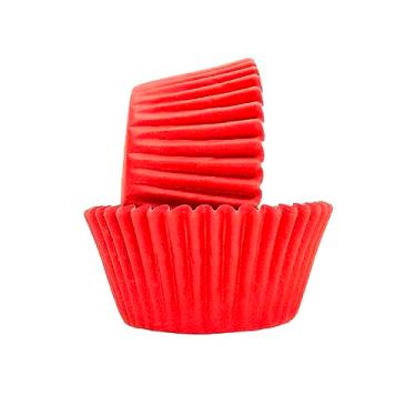 Imagem de Regency Wraps Formas de cozimento padrão à prova de gordura para cupcakes e muffins, vermelho sólido, pacote com 40