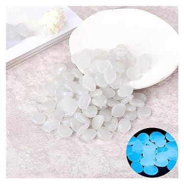Imagem de 300 PCS Pedras Luminosas, Pedras Brilhantes Seixos Azuis Brilham no Escuro, Pedras Bril...