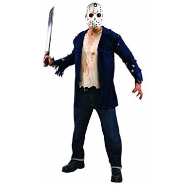 Imagem de Rubie's Camisa e máscara masculina de luxo Jason Sexta-feira 13, Conforme mostrado., Standard