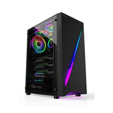 Imagem de Gabinete Gamer Gamdias Argus E5 RGB Mid Tower ATX Vidro Temperado S/Fan S/Fonte - Preto