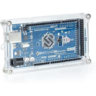 Imagem de SunFounder Caixa para computador 2560 de acrílico brilhante transparente compatível com Arduino Mega 2560 Rev3 R3, Genuino Mega 2560 Rev3 (placa Mega 2560 não incluída)