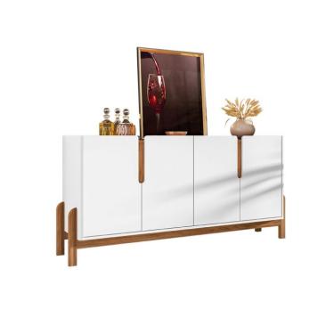 Imagem de Buffet Lizz 4 PT  Branco e Cedro 170 cm