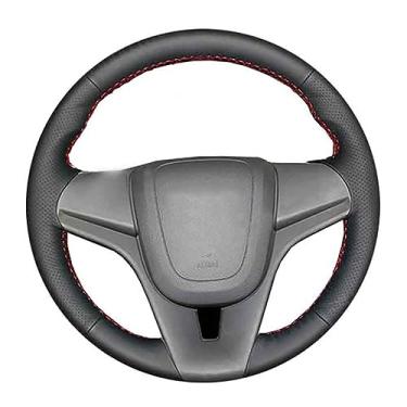 Imagem de Adequado para Chevrolet Holden Cruze 2010, capa de volante de carro, respirável e confortável, capa de volante de couro costurada à mão