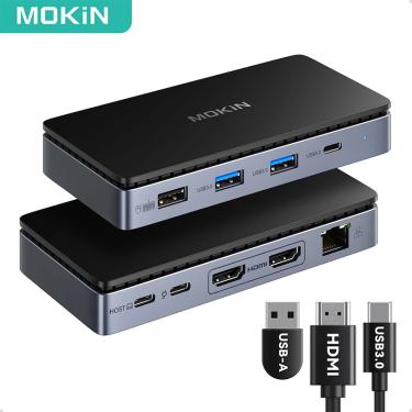 Imagem de MOKiN-Docking Station para Notebook  8 em 1 USB C Dock  4K  60Hz  Porta de Monitor HDMI  Adaptador