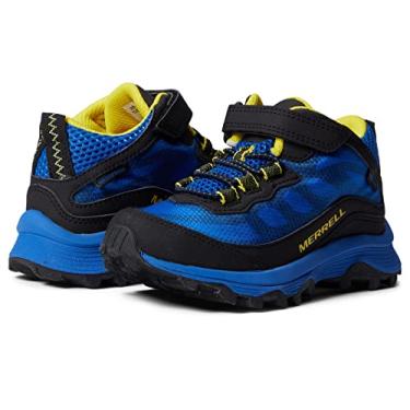 Imagem de Merrell Bota de caminhada unissex infantil Moab Speed com fecho alternativo à prova d'água, Preto/Royal, 7 Big Kid