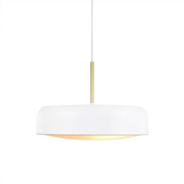 Imagem de Pendente Redondo Alumínio e Acrílico Branco e Dourado Pd2113