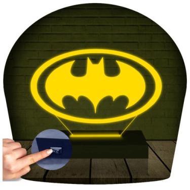 Imagem de Luminária Led Abajur  3D  Batman Dc Heroi - Rb Criações