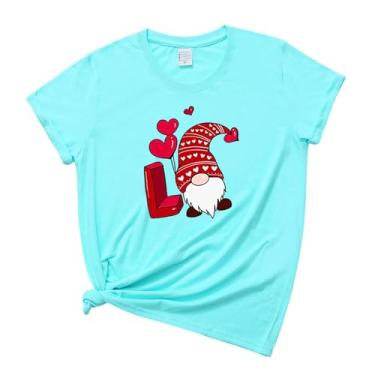 Imagem de Camiseta Feminina Gnome Tee Blusa Casual Camisetas Top Top Dos Namorados Camisetas Casal De Verão