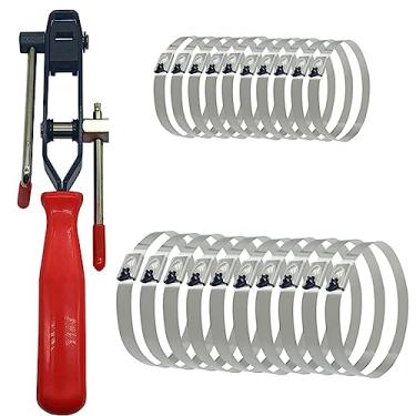 Imagem de Carmoeignin Universal para ATV Car Auto CV Joint Banding Boot Axle Clamp Alicate com corte, 20 peças de aço inoxidável CV Joint Boot Band