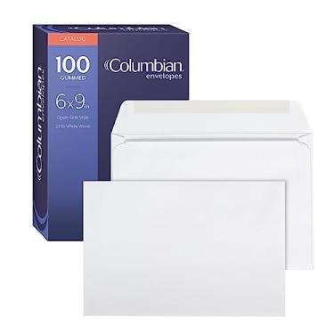 Imagem de Envelopes columbian de 15,24 cm x 22,86 cm, selo gomado, para correspondência ou armazenamento, tecido branco de 11 kg, 100 por caixa (COLO915)