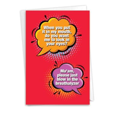 Imagem de NobleWorks, Cartão de aniversário engraçado com envelope de 12 x 18 cm para homens e mulheres (1 cartão) bafômetro C10837BDG