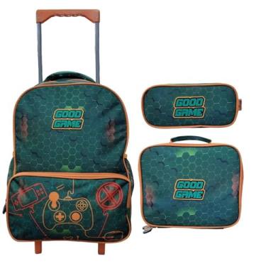 Imagem de Kit Mochila De Rodinha E Alça Good Game +Lancheira+Estojo VD
