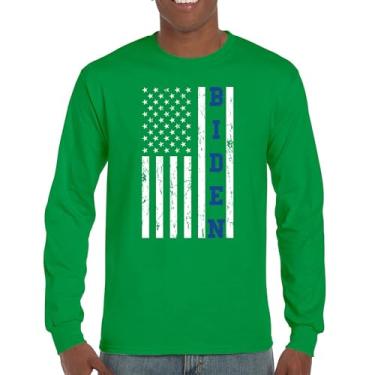 Imagem de Camiseta Joe Biden Bandeira Americana 2024 Manga Longa Pro Partido Democrata Presidente Democratas Azul Estados EUA Política, Verde, 3G