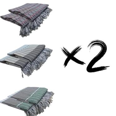 Imagem de Kit 2 Peças Manta Protetora Decorativa e Gigante para Sofá (Vinho e Preto)