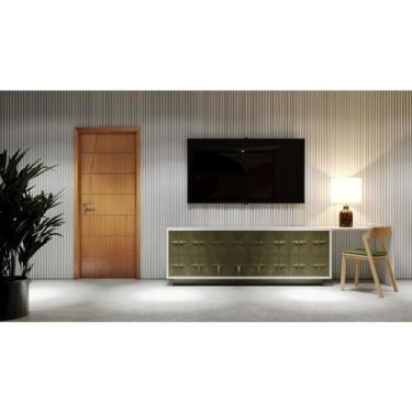 Imagem de Porta de Madeira 210x82cm Espessura 3,5cm Mso Eucaplac Frisada Tivoli Eucatex Teka Milano