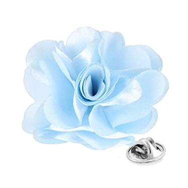 Imagem de Vittorio Vico Broche de lapela de flor de cor sólida formal masculino premium - Boutonniere para homens, broche, 2.5" (6.36CM), Poliéster, Não aplicável