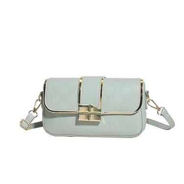 Imagem de Bolsa tiracolo feminina de couro PU com alça ajustável elegante bolsa clutch, Verde