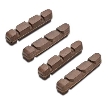 Imagem de iFlyMars 2 pares de pastilhas de freio de carbono, almofadas de rodas de carbono, sapatos de freio de cortiça, uso adequado de aros de carbono (marrom)