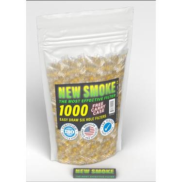 Imagem de NEW SMOKE 1.000 filtros de cigarro - remove o alcatrão, não o sabor - Pacote econômico a granel por 1.000 pontas de filtros para cigarros leves e regulares