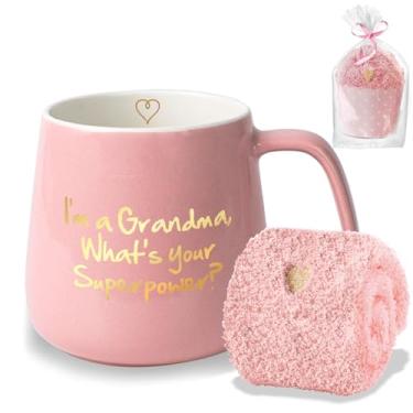 Imagem de Caneca de café para o dia das mães da vovó - Eu sou uma vovó Qual é a sua xícara de chá de cerâmica superpotência - para as mães e vovós Rosa 350ml 12 onças