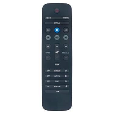 Imagem de YKF297-009 Controle remoto substituído compatível com alto-falante Philips Home Cinema Soundbar HTL5140B HTL6140B HTL6140S HTL5145B HTL6145C HTL5140B/12 HTL5140/12 HTL5140B/93 HTL6140B/93 HTL6140B/12