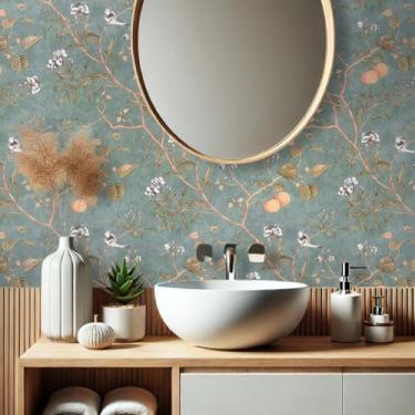 Imagem de Papel de Parede Adesivo Lavável Envelopamento Antimanchas 5 metros (Galhos)