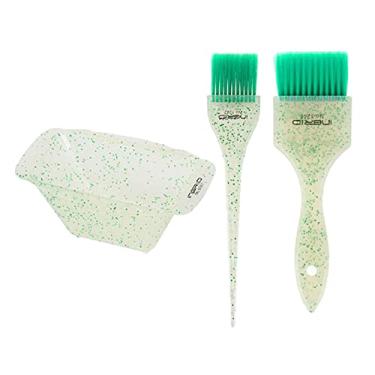 Imagem de Kit de 3 peças para coloração de cabelo, tintura, tigela, conjunto de pincéis de tinta de cabelo, conjunto de pincéis de plástico para salão de beleza, utensílios de mistura de cor de cabelo em casa -