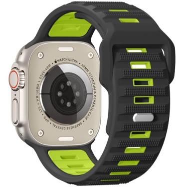 Imagem de Pulseiras masculinas para Apple Watch Ultra 3/Ultra/Ultra 2, silicone à prova d'água de 49 mm, 46 mm, 45 mm, 44 mm e 42 mm, Apple Watch série 11, 10, 9, 8, 7, 6, 5, 4, SE 3, 2 e 1