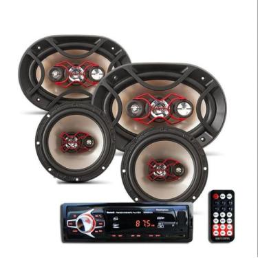 Imagem de Kit Automotivo Player Mp3 Bluetooth + Par Falante Bravox 6" + Par 6X9 