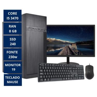 Imagem de Computador completo I5 3470, 8gb de ram, SSD 240 gb + monitor 19 e tec