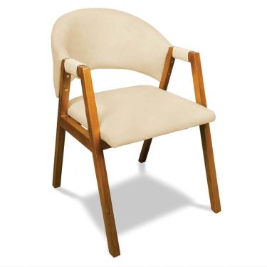 Imagem de Cadeira Sala de Jantar Em Madeira Yara Suede D03 - D`Rossi