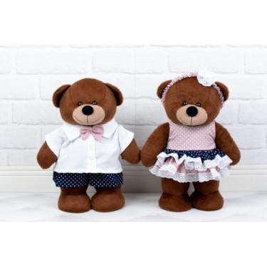 Imagem de PELUCIA CASAL URSO AMORE DE NATAL - PARA DECORAÇÃO E CHÁ REVELAÇÃO (Chá Revelação Marinho e Rosê - Pelúcia Marrom)