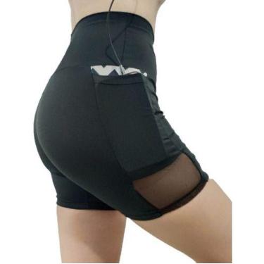 Imagem de Short Academia Feminino Com Bolso Para Celular - VILA BEACH WEAR, Cinz