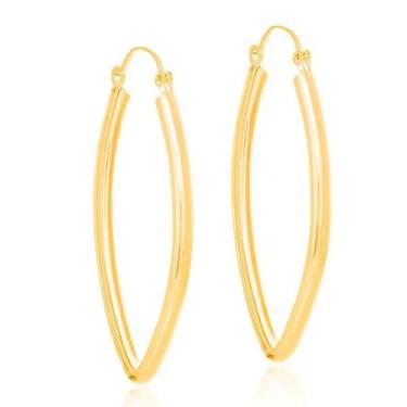 Imagem de Brincos banhado ouro 3x 24k 18k e 22k femininos argola rommanel navete