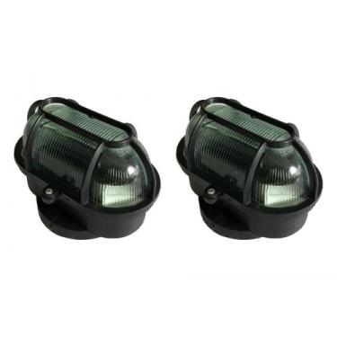 Imagem de Kit C/2 - Luminaria Tartaruga Pvc Shintech Preta Com Vidr..., Bivolt
